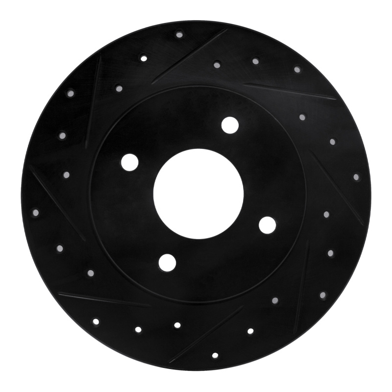 Nissan Sentra Brake Rotor (1) - Rear Left - R1 Concepts - Drilled & Slotted - Black - `04-`06